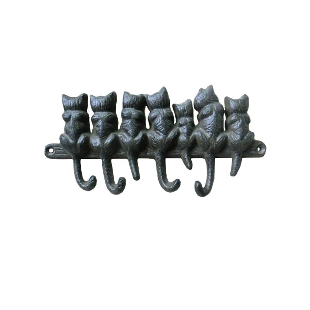 7-Cat Cast Iron Hooks - 8X4X1 In