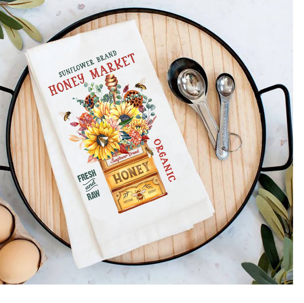 Modern Farmhouse Honey Market Bees Tea Towel