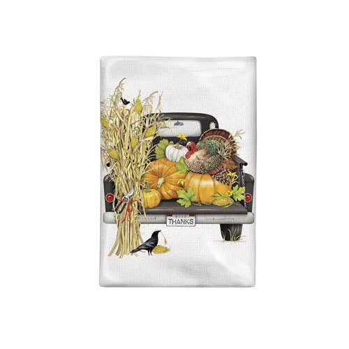 Fall Black Truck Bagged Towel