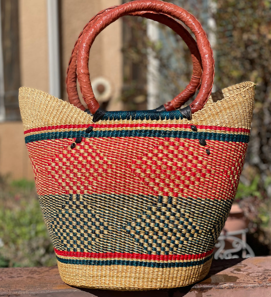 Yikene Two Handled Shopping Tote Basket