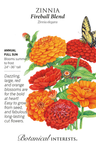 Fireball Blend Zinnia Seeds