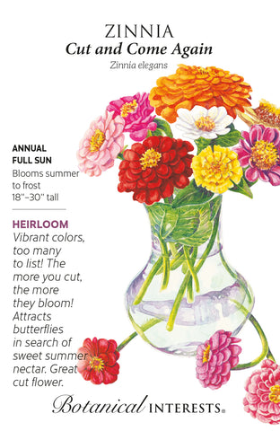 Cut and Come Again Zinnia Seed