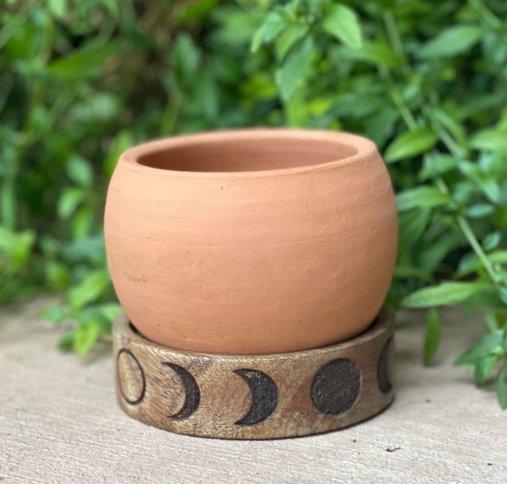 Terracotta Planter with Mango Wood Stand