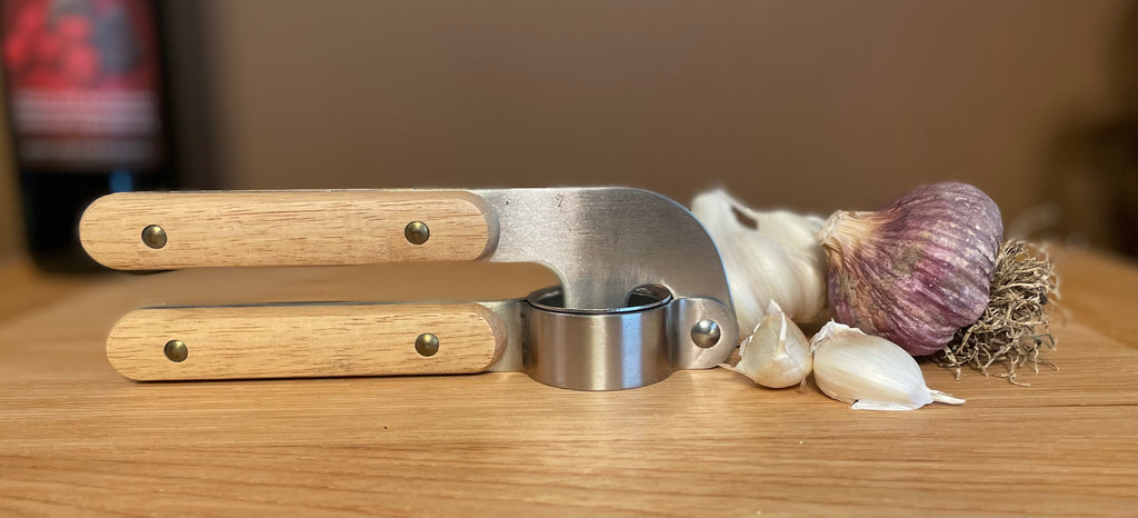 Wood Handle Garlic Press